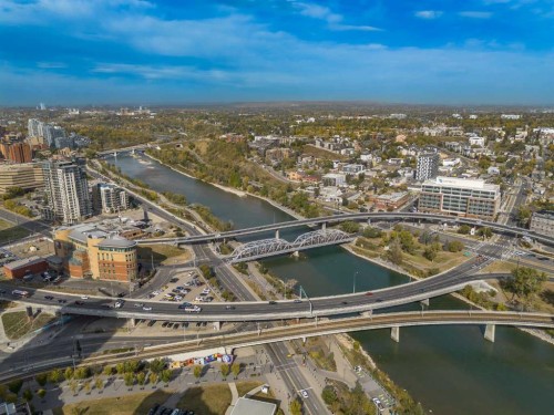 1802-519 Riverfront Avenue Se, Calgary, AB - Outdoor With Body Of Water With View