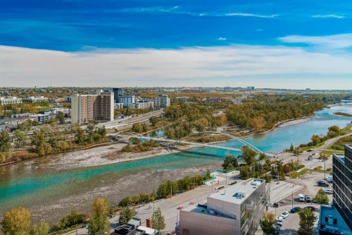 1802-519 Riverfront Avenue Se, Calgary, AB - Outdoor With Body Of Water With View