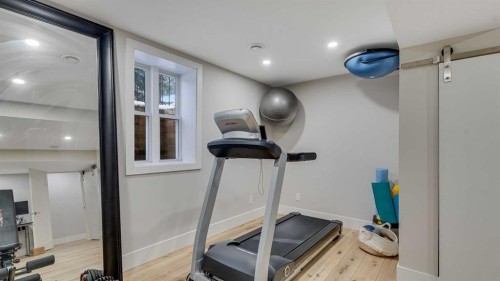 13008 Bonaventure Drive Se, Calgary, AB - Indoor Photo Showing Gym Room