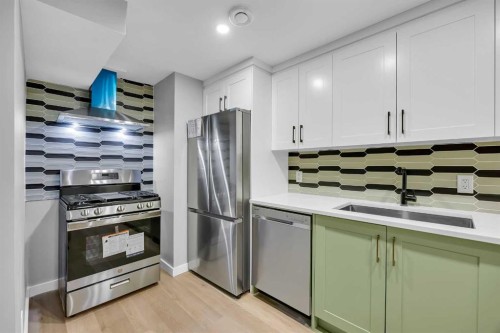122 Hawkstone Drive Nw, Calgary, AB - Indoor Photo Showing Kitchen With Stainless Steel Kitchen