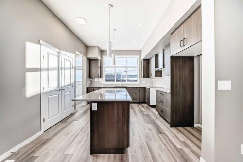 155 Sawgrass Gate Nw, Airdrie, AB - Indoor Photo Showing Kitchen With Upgraded Kitchen