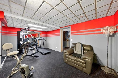 22 Shawinigan Rise Sw, Calgary, AB - Indoor Photo Showing Gym Room
