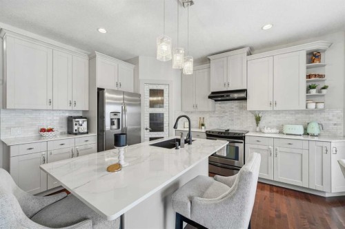 65 Sage Hill Landing Nw, Calgary, AB - Indoor Photo Showing Kitchen With Stainless Steel Kitchen With Upgraded Kitchen