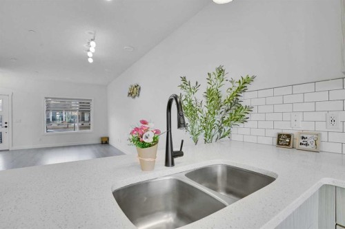 131 Lucas Boulevard, Calgary, AB - Indoor Photo Showing Kitchen With Double Sink