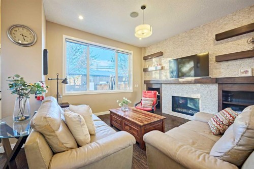 2817 23A Street Nw, Calgary, AB - Indoor Photo Showing Living Room With Fireplace