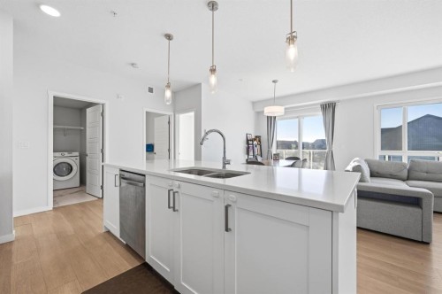 3207-220 Seton Grove Se, Calgary, AB - Indoor Photo Showing Kitchen With Double Sink With Upgraded Kitchen