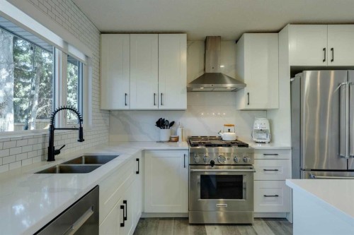 6616 Silverdale Road Nw, Calgary, AB - Indoor Photo Showing Kitchen With Double Sink With Upgraded Kitchen