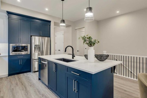 14 Cranbrook Common Se, Calgary, AB - Indoor Photo Showing Kitchen With Stainless Steel Kitchen With Upgraded Kitchen
