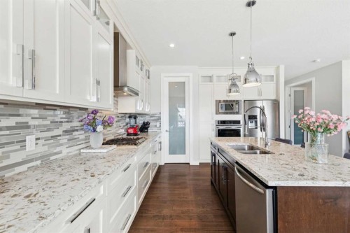 176 Cranarch Crescent Se, Calgary, AB - Indoor Photo Showing Kitchen With Double Sink With Upgraded Kitchen