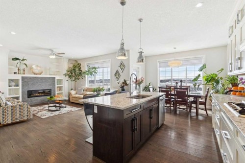 176 Cranarch Crescent Se, Calgary, AB - Indoor With Fireplace