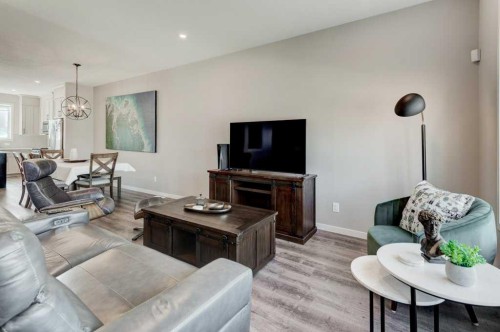 100 Dawson Drive, Chestermere, AB - Indoor Photo Showing Living Room