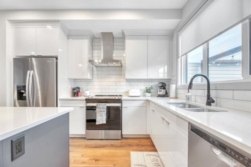 159 Wolf Hollow Park Se, Calgary, AB - Indoor Photo Showing Kitchen With Stainless Steel Kitchen With Double Sink With Upgraded Kitchen