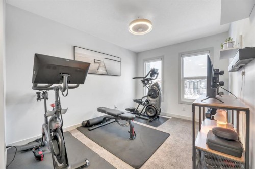 159 Wolf Hollow Park Se, Calgary, AB - Indoor Photo Showing Gym Room