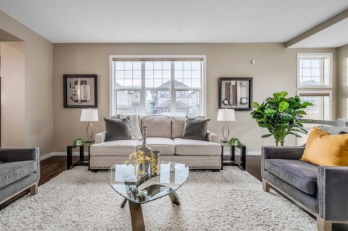 69 Skyview Point Common Ne, Calgary, AB - Indoor Photo Showing Living Room