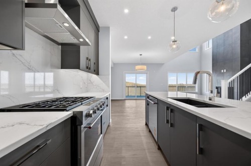 93 Walgrove Bay Se, Calgary, AB - Indoor Photo Showing Kitchen With Double Sink With Upgraded Kitchen