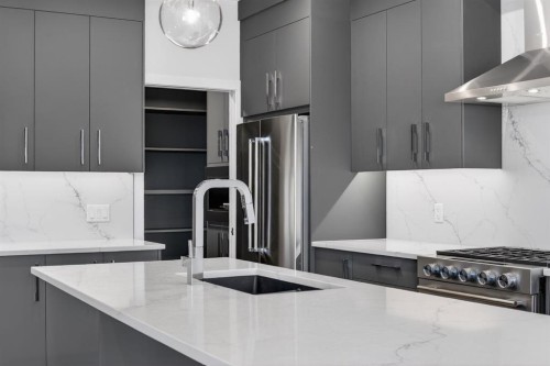 93 Walgrove Bay Se, Calgary, AB - Indoor Photo Showing Kitchen With Stainless Steel Kitchen With Upgraded Kitchen