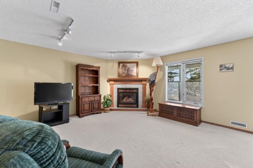 206 Arbour Cliff Close Nw, Calgary, AB - Indoor With Fireplace