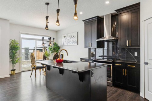 86 Creekside Way Sw, Calgary, AB - Indoor Photo Showing Kitchen With Upgraded Kitchen