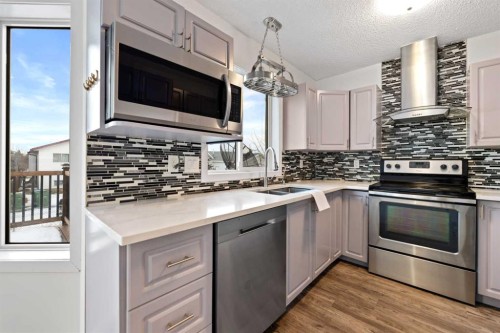 61 Applemont Place Se, Calgary, AB - Indoor Photo Showing Kitchen With Double Sink With Upgraded Kitchen