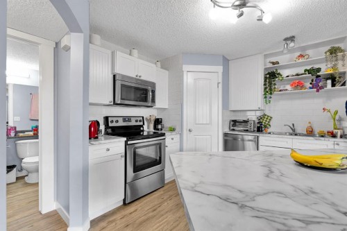 102-31 Everridge Square Sw, Calgary, AB - Indoor Photo Showing Kitchen With Stainless Steel Kitchen With Double Sink