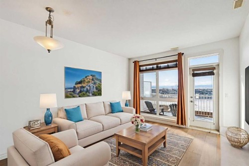 15-117 Rockyledge View Nw, Calgary, AB - Indoor Photo Showing Living Room