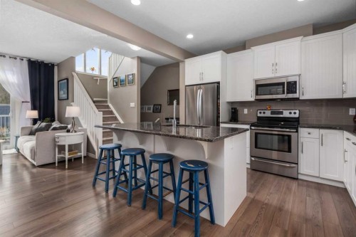 390 River Heights Crescent, Cochrane, AB - Indoor Photo Showing Kitchen With Stainless Steel Kitchen
