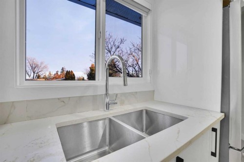 3908 49 Street Ne, Calgary, AB - Indoor Photo Showing Kitchen With Double Sink