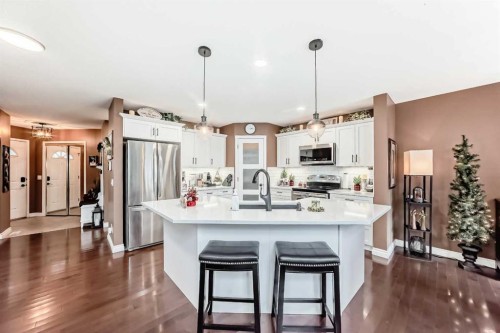 9834 Hidden Valley Drive Nw, Calgary, AB - Indoor Photo Showing Kitchen With Upgraded Kitchen