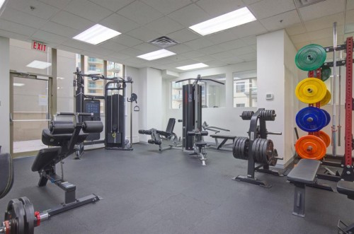 1406-683 10 Street Sw, Calgary, AB - Indoor Photo Showing Gym Room