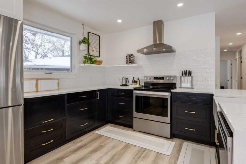 820 Cantrell Place Sw, Calgary, AB - Indoor Photo Showing Kitchen With Upgraded Kitchen
