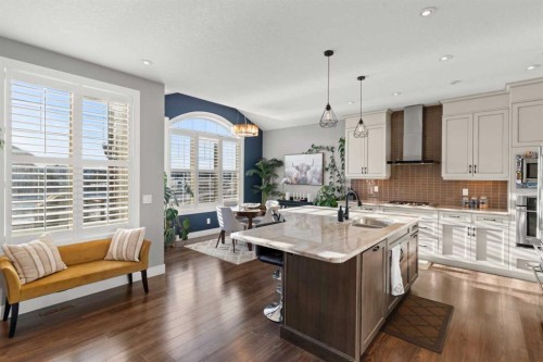 108 Windgate Close Sw, Airdrie, AB - Indoor Photo Showing Kitchen With Upgraded Kitchen