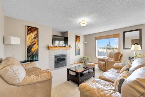 132 Saddletree Close Ne, Calgary, AB - Indoor Photo Showing Living Room With Fireplace