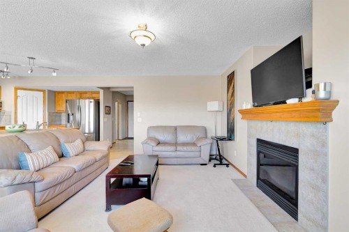 132 Saddletree Close Ne, Calgary, AB - Indoor Photo Showing Living Room With Fireplace