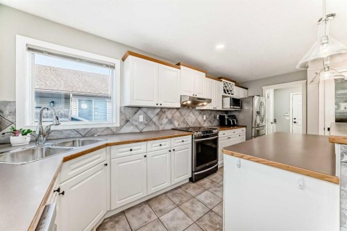 115 West Lakeview Circle, Chestermere, AB - Indoor Photo Showing Kitchen With Double Sink