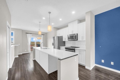 50 Copperstone Common Se, Calgary, AB - Indoor Photo Showing Kitchen With Upgraded Kitchen