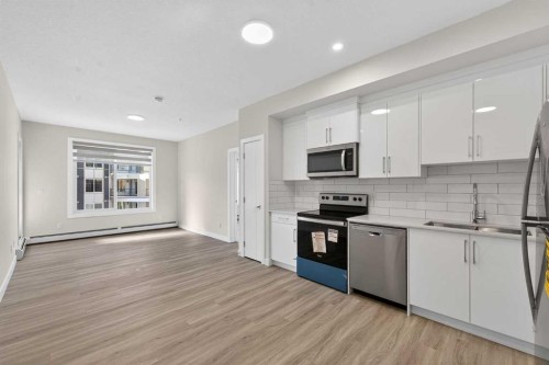 2304-15 Skyview Point Crescent Ne, Calgary, AB - Indoor Photo Showing Kitchen With Stainless Steel Kitchen With Double Sink With Upgraded Kitchen