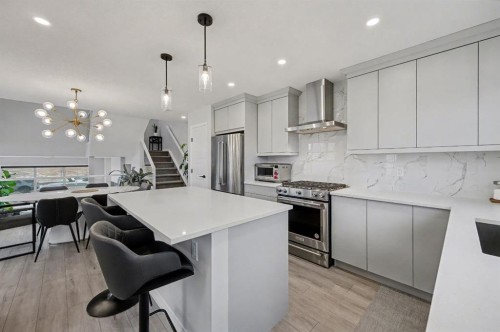 1882 Rangeview Drive Se, Calgary, AB - Indoor Photo Showing Kitchen With Stainless Steel Kitchen With Double Sink With Upgraded Kitchen