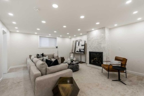 1571 Windsor Street Nw, Calgary, AB - Indoor With Fireplace