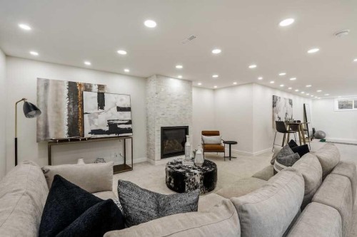 1571 Windsor Street Nw, Calgary, AB - Indoor With Fireplace