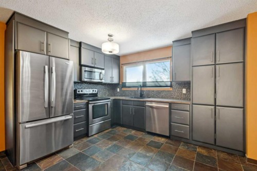 5423 Madigan Drive Ne, Calgary, AB - Indoor Photo Showing Kitchen With Stainless Steel Kitchen With Upgraded Kitchen
