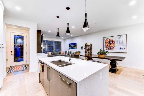 116 34A Street Nw, Calgary, AB - Indoor Photo Showing Kitchen With Double Sink