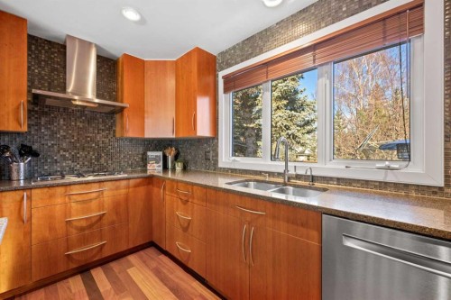 612 Willoughby Crescent Se, Calgary, AB - Indoor Photo Showing Kitchen With Double Sink