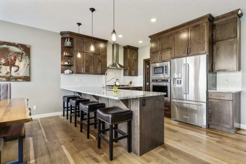 260 Boulder Creek Crescent Se, Langdon, AB - Indoor Photo Showing Kitchen With Stainless Steel Kitchen With Upgraded Kitchen