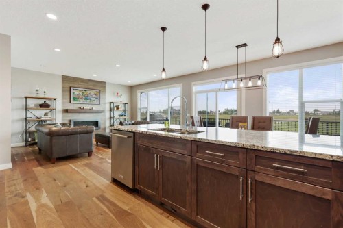 260 Boulder Creek Crescent Se, Langdon, AB - Indoor Photo Showing Kitchen With Upgraded Kitchen