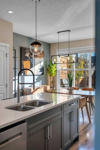 84 Masters Heights Se, Calgary, AB - Indoor Photo Showing Kitchen With Double Sink