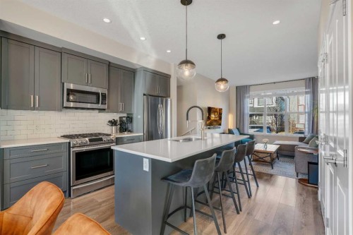 84 Masters Heights Se, Calgary, AB - Indoor Photo Showing Kitchen With Stainless Steel Kitchen With Upgraded Kitchen