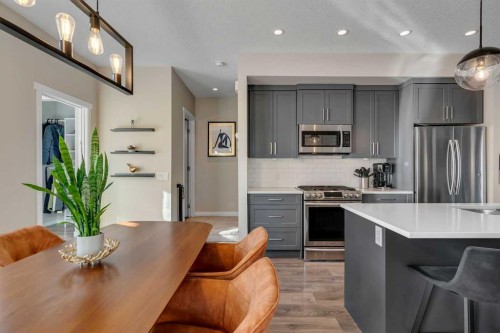 84 Masters Heights Se, Calgary, AB - Indoor Photo Showing Kitchen With Stainless Steel Kitchen With Upgraded Kitchen