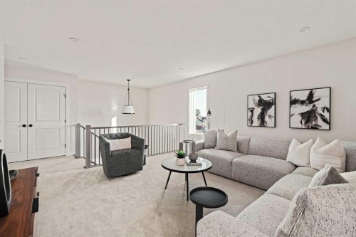 47 Setonridge Park Se, Calgary, AB - Indoor Photo Showing Living Room
