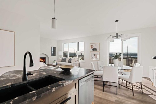 47 Setonridge Park Se, Calgary, AB - Indoor Photo Showing Kitchen With Double Sink