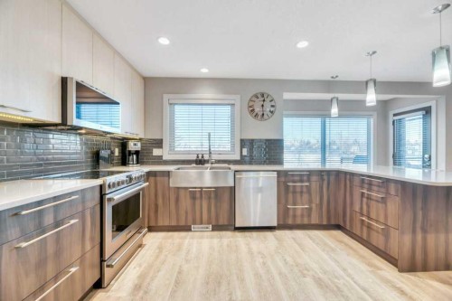 44 Douglas Shore Close Se, Calgary, AB - Indoor Photo Showing Kitchen With Stainless Steel Kitchen With Upgraded Kitchen
